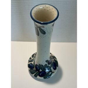 Unikat WR Boleslawiec Hand Made Bus Vase 10.5" Tall,‎ Polish Pottery Olives
